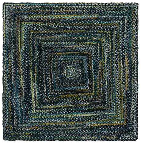 Safavieh Braided 6'-0" x 6'-0" Rug in Dark Green / Blue