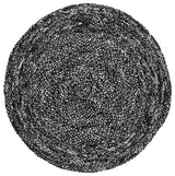 Safavieh Braided 6'-0" x 6'-0" Rug in Black / Ivory