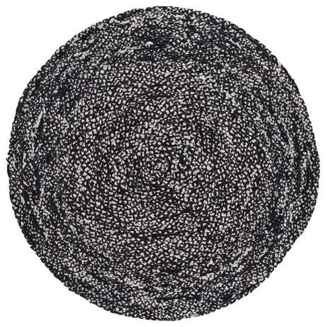 Safavieh Braided 6'-0" x 6'-0" Rug in Black / Ivory