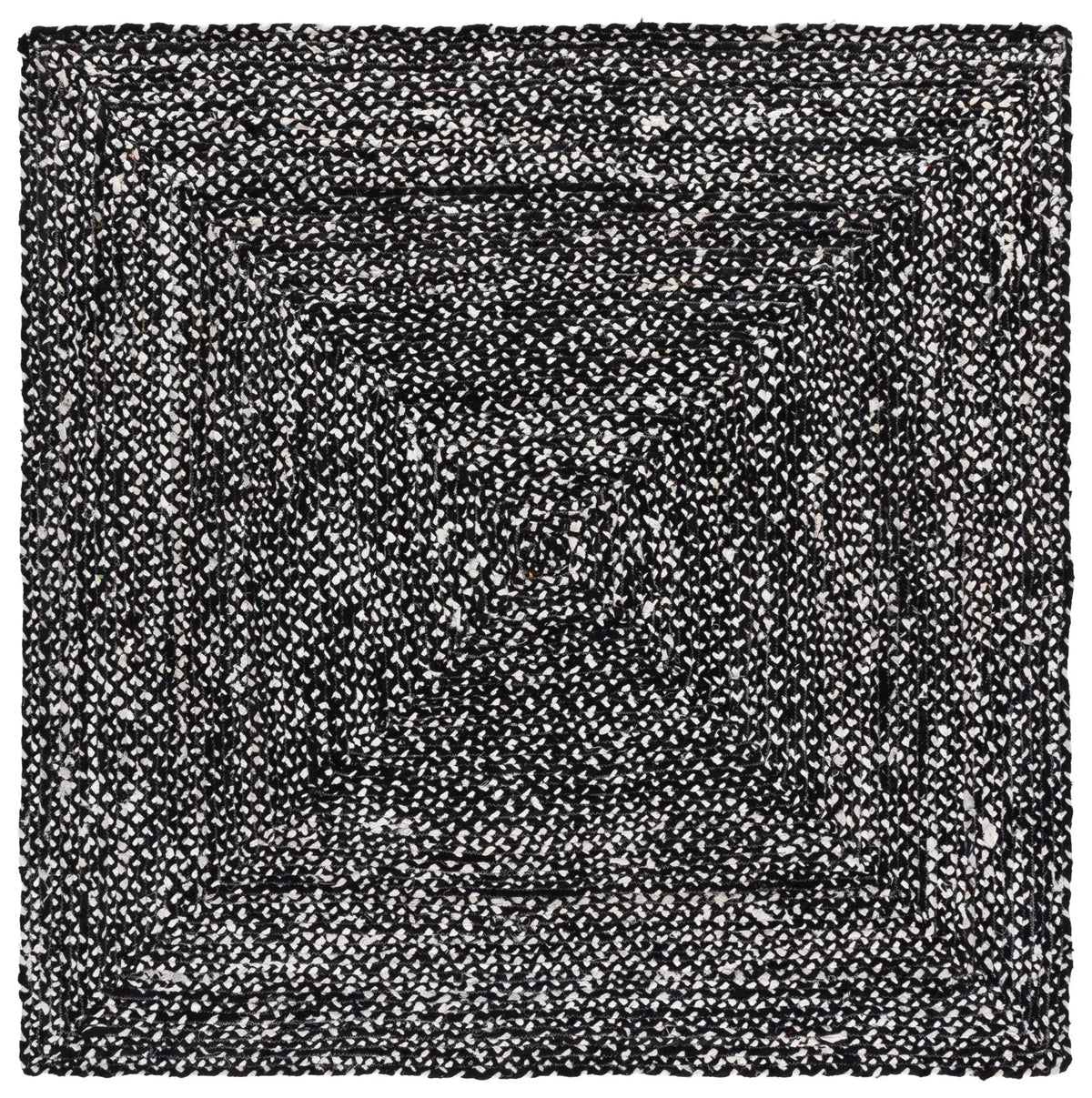 Safavieh Braided 6'-0" x 6'-0" Rug in Black / Ivory