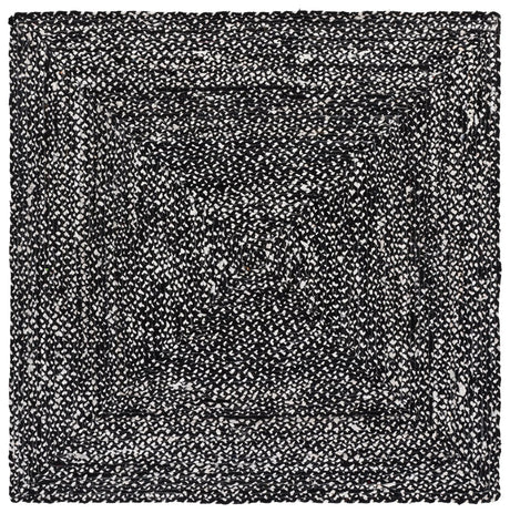 Safavieh Braided 6'-0" x 6'-0" Rug in Black / Ivory