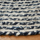 Safavieh Braided 6'-0" x 6'-0" Rug in Black / Navy