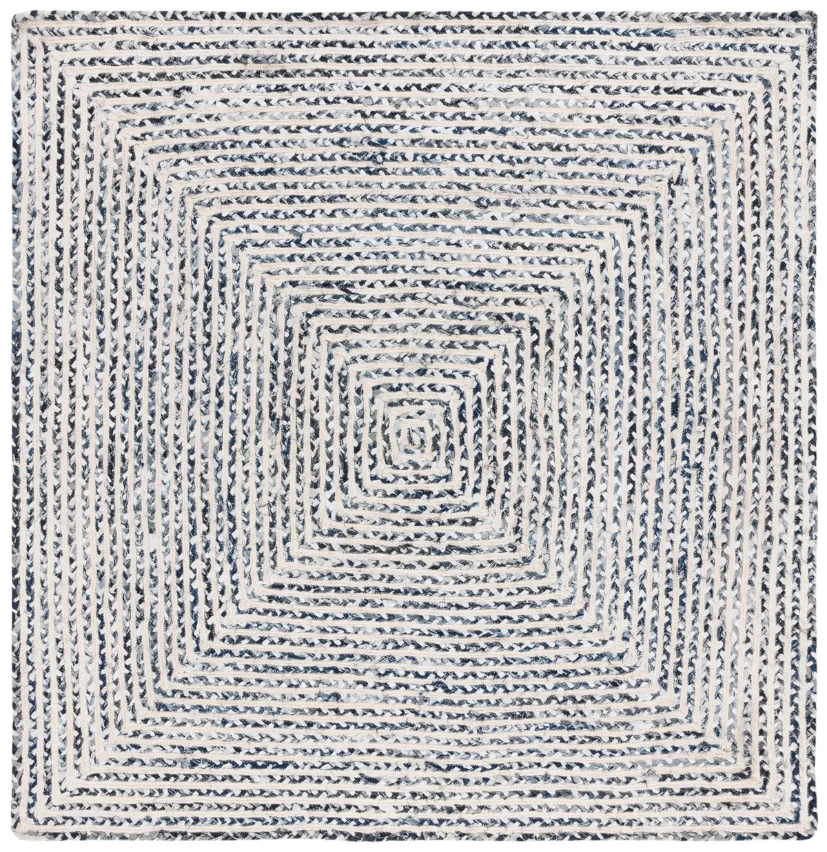 Safavieh Braided 6'-0" x 6'-0" Rug in Black / Navy