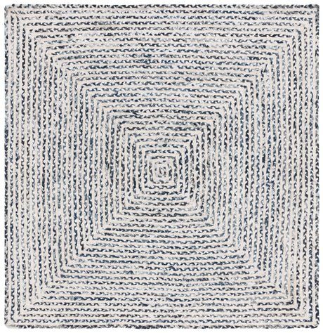 Safavieh Braided 6'-0" x 6'-0" Rug in Black / Navy