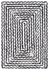 Safavieh Braided 2'-0" x 3'-0" Rug in Black / Ivory