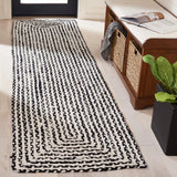 Safavieh Braided 2'-3" x 9'-0" Rug in Black / Ivory
