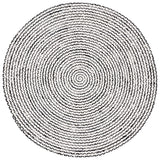 Safavieh Braided 6'-0" x 6'-0" Rug in Black / Ivory