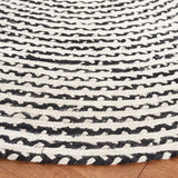 Safavieh Braided 6'-0" x 6'-0" Rug in Black / Ivory