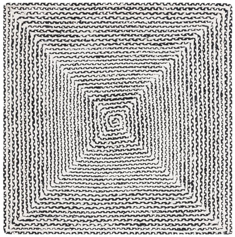 Safavieh Braided 6'-0" x 6'-0" Rug in Black / Ivory
