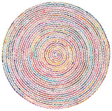 Safavieh Braided 6'-0" x 6'-0" Rug in Ivory / Multi