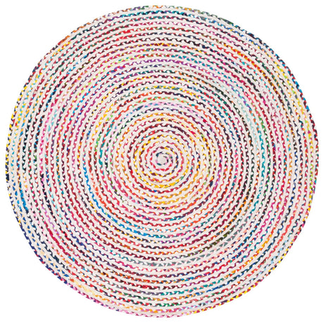 Safavieh Braided 6'-0" x 6'-0" Rug in Ivory / Multi