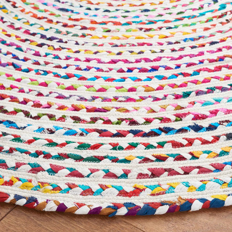 Safavieh Braided 6'-0" x 6'-0" Rug in Ivory / Multi