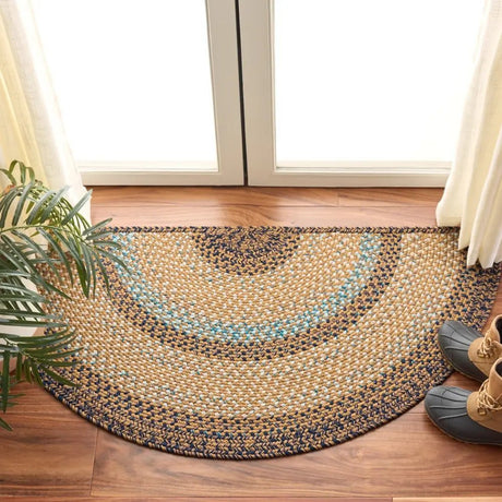 Safavieh Braided 2'-0" x 4'-0" Rug in Brown / Navy