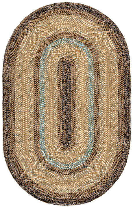 Safavieh Braided 5'-0" x 8'-0" Rug in Brown / Navy