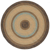 Safavieh Braided 6'-0" x 6'-0" Rug in Brown / Navy