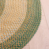 Safavieh Braided 5'-0" x 8'-0" Rug in Brown / Dark Green