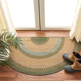 Safavieh Braided 2'-0" x 4'-0" Rug in Brown / Dark Green
