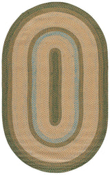 Safavieh Braided 5'-0" x 8'-0" Rug in Brown / Dark Green