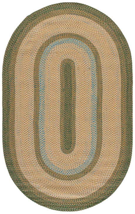 Safavieh Braided 5'-0" x 8'-0" Rug in Brown / Dark Green