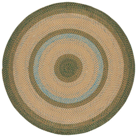 Safavieh Braided 6'-0" x 6'-0" Rug in Brown / Dark Green