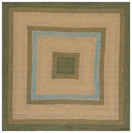 Safavieh Braided 6'-0" x 6'-0" Rug in Brown / Dark Green