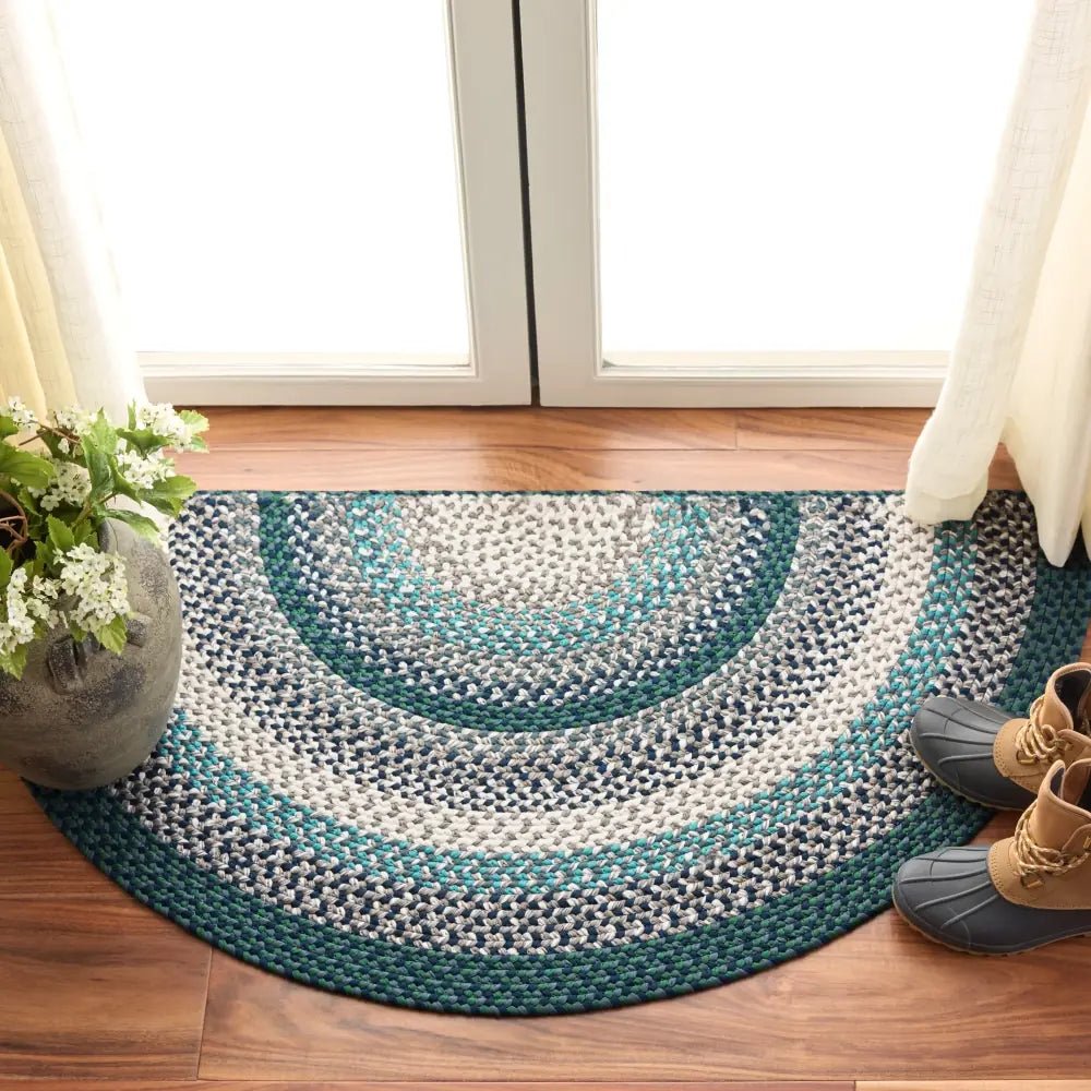 Safavieh Braided 2'-0" x 4'-0" Rug in Teal / Multi