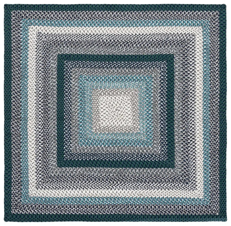Safavieh Braided 5'-0" x 5'-0" Rug in Teal / Multi