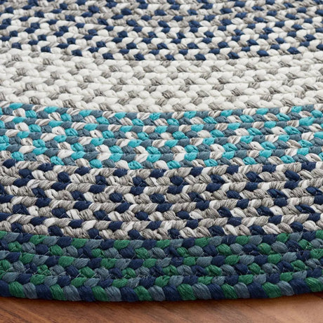 Safavieh Braided 5'-0" x 5'-0" Rug in Teal / Multi