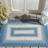 Safavieh Braided 2'-0" x 3'-0" Rug in Navy / Grey