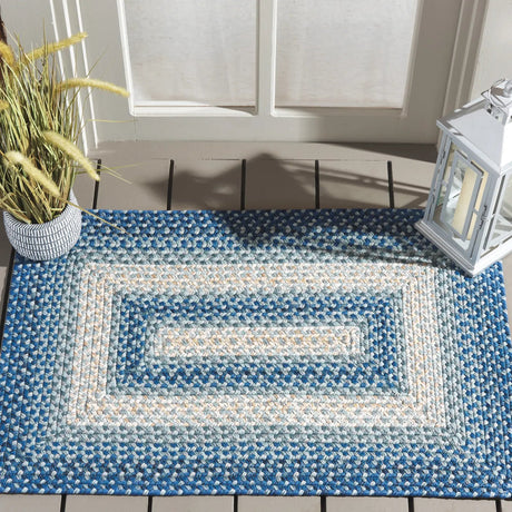 Safavieh Braided 2'-0" x 3'-0" Rug in Navy / Grey
