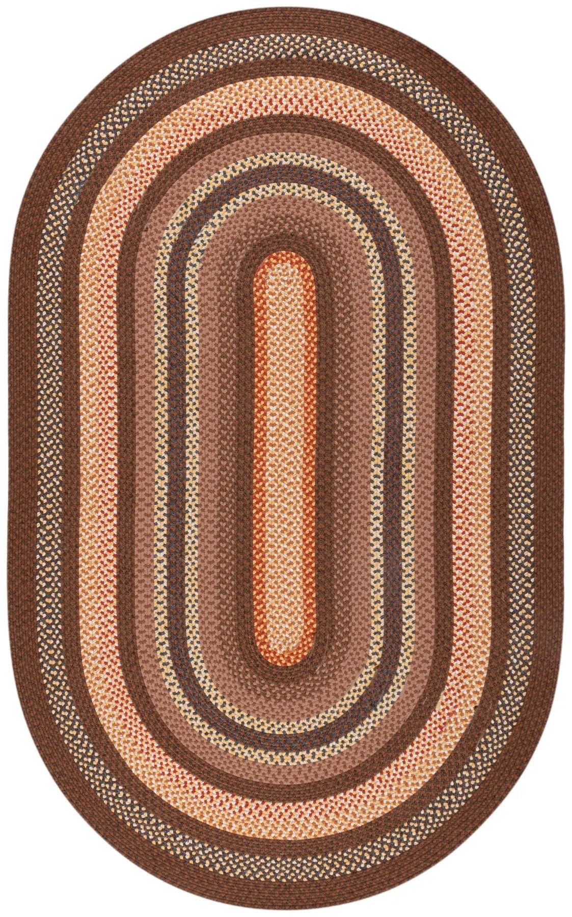 Safavieh Braided 5'-0" x 8'-0" Rug in Brown / Light Brown