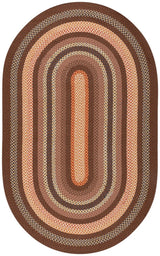 Safavieh Braided 5'-0" x 8'-0" Rug in Brown / Light Brown