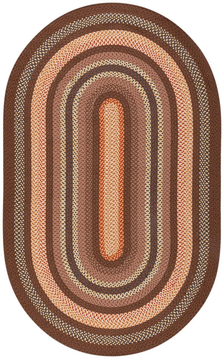 Safavieh Braided 5'-0" x 8'-0" Rug in Brown / Light Brown