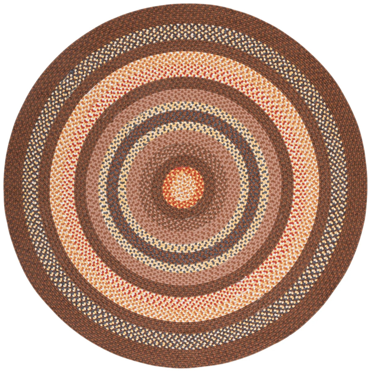 Safavieh Braided 5'-0" x 5'-0" Rug in Brown / Light Brown