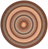 Safavieh Braided 5'-0" x 5'-0" Rug in Brown / Light Brown