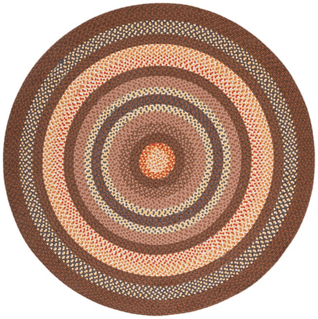Safavieh Braided 5'-0" x 5'-0" Rug in Brown / Light Brown
