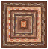 Safavieh Braided 5'-0" x 5'-0" Rug in Brown / Light Brown