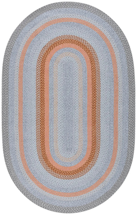 Safavieh Braided 5'-0" x 8'-0" Rug in Grey / Rust