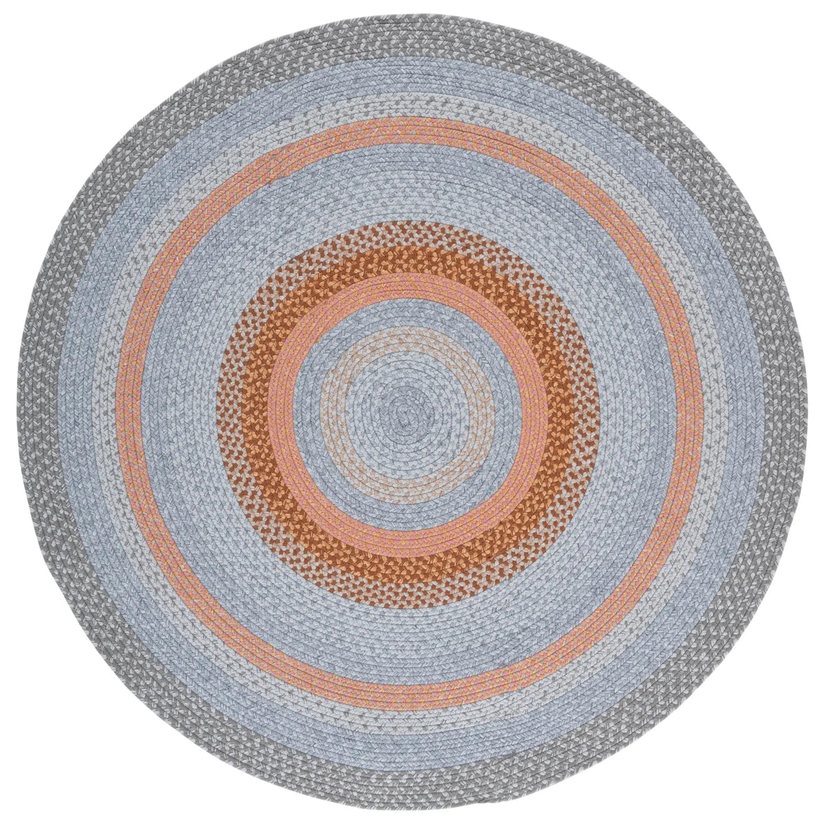 Safavieh Braided 5'-0" x 5'-0" Rug in Grey / Rust