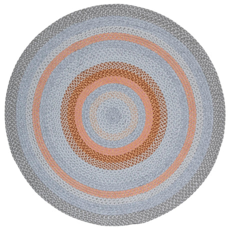 Safavieh Braided 5'-0" x 5'-0" Rug in Grey / Rust