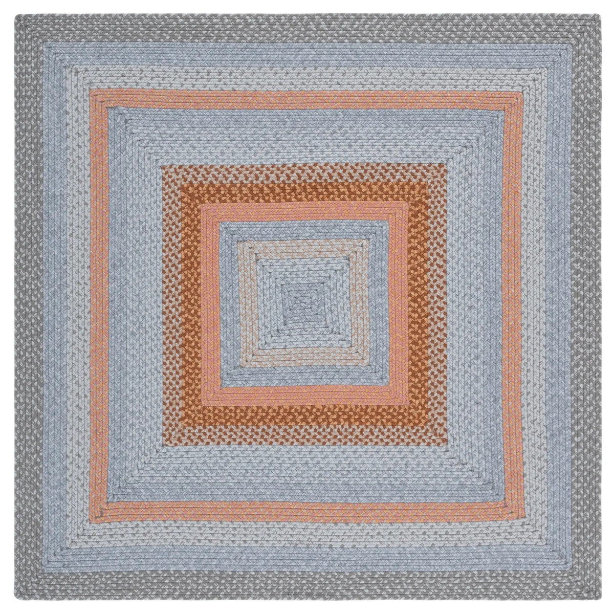 Safavieh Braided 5'-0" x 5'-0" Rug in Grey / Rust