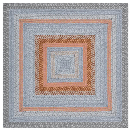 Safavieh Braided 5'-0" x 5'-0" Rug in Grey / Rust
