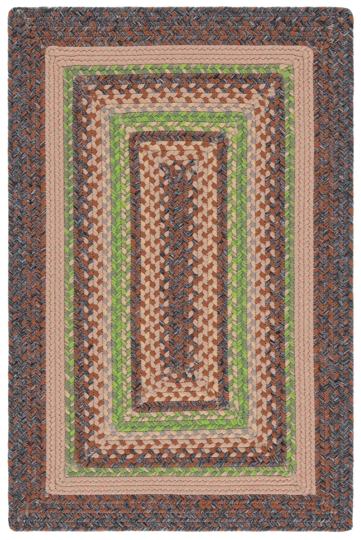 Safavieh Braided 2'-0" x 3'-0" Rug in Brown / Green