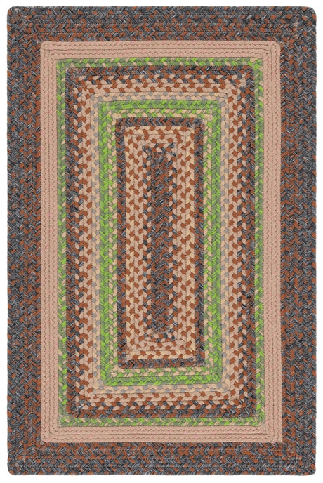 Safavieh Braided 2'-0" x 3'-0" Rug in Brown / Green