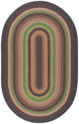 Safavieh Braided 5'-0" x 8'-0" Rug in Brown / Green
