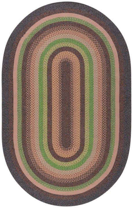 Safavieh Braided 5'-0" x 8'-0" Rug in Brown / Green