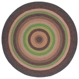 Safavieh Braided 5'-0" x 5'-0" Rug in Brown / Green