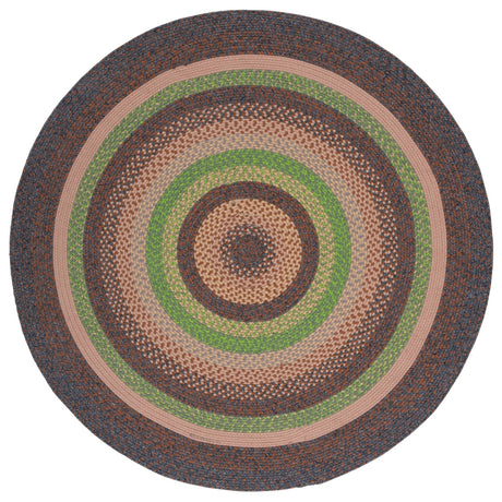Safavieh Braided 5'-0" x 5'-0" Rug in Brown / Green