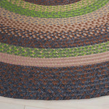 Safavieh Braided 5'-0" x 5'-0" Rug in Brown / Green