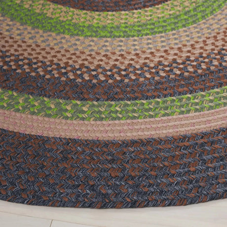 Safavieh Braided 5'-0" x 5'-0" Rug in Brown / Green